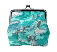 Monedero, Monederos Monedero Bolsa de Cambio Monedero Mini Carteras para Mujeres Niñas Olas Bosquejo Gaviota Pájaros