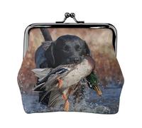 Monedero, Monederos Monedero Bolsa de Cambio Monedero Mini Carteras para Mujeres Niñas Pato Caza Labrador Perro Fresco Negro Cachorro Animal