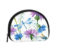 Monedero,Monederos Monedero Bolsa de Cambio Monedero Mini Carteras para Mujeres Niñas Regalo,Acuarela Azul Flor Libélula