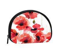 Monedero,Monederos Monedero Bolsa de Cambio Monedero Mini Carteras para Mujeres Niñas Regalo,Amapolas de Acuarela