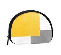 Monedero,Monederos Monedero Bolsa de Cambio Monedero Mini Carteras para Mujeres Niñas Regalo,Bloque Geométrico Amarillo Gris Blanco