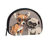 Monedero,Monederos Monedero Bolsa de Cambio Monedero Mini Carteras para Mujeres Niñas Regalo,Chihuahua Bulldog Lindo Pug Perro Mascota Amigos Cachorro Beige