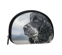 Monedero,Monederos Monedero Bolsa de Cambio Monedero Mini Carteras para Mujeres Niñas Regalo,Cocker Spaniel Inglés Grandes Orejas Rizadas Negro
