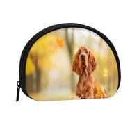 Monedero, Monederos Monedero Bolsa de Cambio Monedero Mini Carteras para Mujeres Niñas Regalo, Cocker Spaniel Otoño Parque Perros Spaniel Marrón