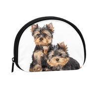 Monedero,Monederos Monedero Bolsa de Cambio Monedero Mini Carteras para Mujeres Niñas Regalo,Dos Cachorros Yorkshire Terrier