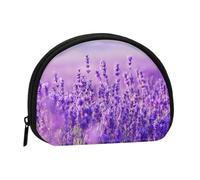 Monedero,Monederos Monedero Bolsa de Cambio Monedero Mini Carteras para Mujeres Niñas Regalo,Flor de Lavanda Paisaje Púrpura Paisaje