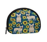 Monedero,Monederos Monedero Bolsa de Cambio Monedero Mini Carteras para Mujeres Niñas Regalo,Girasoles Bulldog Francés