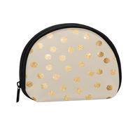 Monedero,Monederos Monedero Bolsa de Cambio Monedero Mini Carteras para Mujeres Niñas Regalo,Lunares con Purpurina Beige y Dorada