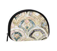 Monedero,Monederos Monedero Bolsa de Cambio Monedero Mini Carteras para Mujeres Niñas Regalo,Mármol Art Deco Azulejos Suaves Pasteles Patrón