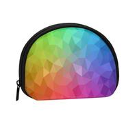 Monedero,Monederos Monedero Bolsa de Cambio Monedero Mini Carteras para Mujeres Niñas Regalo,Multicolor Poligonal Que Consiste en Triángulos Arco Iris