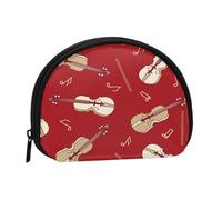 Monedero,Monederos Monedero Bolsa de Cambio Monedero Mini Carteras para Mujeres Niñas Regalo,Música Violín Nota Roja