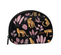 Monedero,Monederos Monedero Bolsa de Cambio Monedero Mini Carteras para Mujeres Niñas Regalo,Patrón Tropical de Leopardo