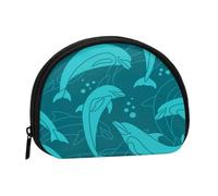 Monedero,Monederos Monedero Bolsa de Cambio Monedero Mini Carteras para Mujeres Niñas Regalo,Patrón de Delfines