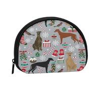 Monedero,Monederos Monedero Bolsa de Cambio Monedero Mini Carteras para Mujeres Niñas Regalo,Perros Galgo Perro de Navidad Lindo Perro de Navidad
