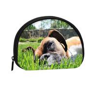 Monedero,Monederos Monedero Bolsa de Cambio Monedero Mini Carteras para Mujeres Niñas Regalo,Perros Boxer Hierba Verde Mascotas Perros de Césped