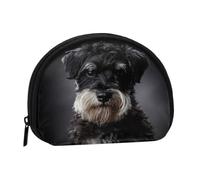 Monedero,Monederos Monedero Bolsa de Cambio Monedero Mini Carteras para Mujeres Niñas Regalo,Retrato Schnauzer Gris Oscuro