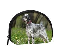 Monedero, Monederos Monedero Bolsa de Cambio Monedero Mini Carteras para Mujeres Niñas Regalo, Setter Inglés Césped Mascotas Perros Setter Inglés