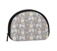 Monedero,Monederos Monedero Bolsa de Cambio Monedero Mini Carteras para Mujeres Niñas Regalo,Shih Tzu Café Lindo Juguete Razas Perro Gris