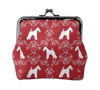 Monedero, Monederos Monedero Bolsa de Cambio Monedero Mini Carteras para Mujeres Niñas Silueta de Perro Fox Terrier de Alambre