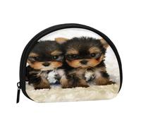 Monedero,Monederos Monedero Cambio Bolsa Monedero Mini Carteras para Mujeres Niñas Regalo,Yorkshire Terrier Cachorros Lindos Perros Gemelos Yorkie