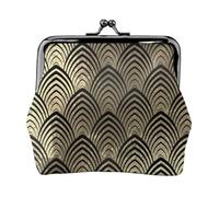 Monedero, Monederos Monedero Monedero Mini Carteras para Mujeres Niñas Art Deco Negro Champaigne Escamas Doradas Conchas Marinas