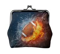 Monedero, Monederos Monedero Monedero Monedero Mini Carteras para Mujeres Niñas Quemando Fútbol Americano En Fuego