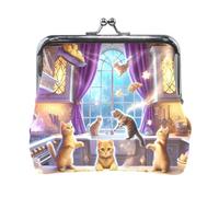 Monedero morado con diseño de gatos lindos para hornear, organizador con cierre, bolsa de monedas para mujer, 4.5 x 4.1 pulgadas, Cute Cats Baking Purple, Talla única, Cute Cats Baking Purple