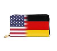 Monedero Mujer Bandera Americana Y Bandera Alemana Portamonedas con Cremallera Coin Purse Retro Billetera Bolsa para Madre, Niña, Profesor