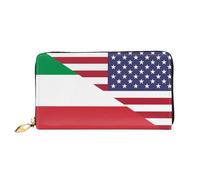 Monedero Mujer Bandera De La Amistad Entre Estados Unidos E Italia Billetera Bolsa Impreso Carteras Tarjeteros Muchas Ranuras para Tarjetas Change Purse para Mejor Amigo, Madre, Adolescente