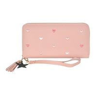 Monedero Mujer,Carteras de Mujer con Ranuras para Tarjetas,Monedero Largo,Cartera de Gran Capacidad,Cuero con Cremallera de Bolsillo,Suave Cartera de Señoras,para Documentos de Identidad (Rosa)