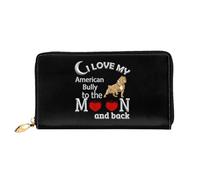 Monedero Mujer Me Encanta El Perro Bully Americano Billetera Bolsa Vintage Billetera Pequeña Elegante Carteras Tarjeteros para Madre, Adolescente, Amante