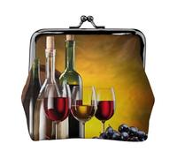 Monedero para botellas de vino y bebidas con estampado de uvas, para mujer, 11,5 x 10,5 cm, exquisito, Negro -, Talla única