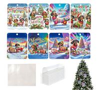 Monedero para efectivo, tarjetas de Navidad | 8 monedas tarjetas de dinero monedero de perro de dibujos animados - Divertidos Colgantes de Navidad con sobres, adornos de vacaciones para árbol, , Se