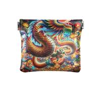Monedero para hombre con diseño de gato negro y mujer en la luna, Año Nuevo Dragón Cultura China, Diseño: