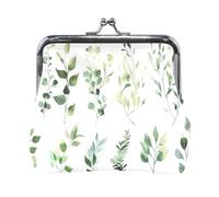 Monedero para mujer, 4.5 pulgadas de largo x 4.1 pulgadas de alto, hojas verdes florales, talla única, hojas verdes florales, Hojas verdes florales, one size, Hojas verdes florales