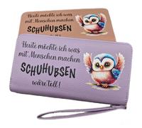Monedero para mujer con texto en inglés "Hoy quiero hacer lo que con la gente haría lo que los zapatos serían geniales!" - Cartera divertida con diseño de búhos - Regalo para mujeres, mamá, abuela