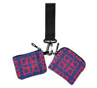 Monedero para mujer, diseño de teñido anudado azul y rojo, monedero con correa de muñeca para el trabajo, viajes, 2 paquetes, Tinte azul y rojo, 1 size, Casual