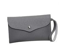 Monedero para mujer pequeño, pequeño bolso de embrague cuadrado para mujer, monedero con cremallera, monedero con cremallera, gris, talla única