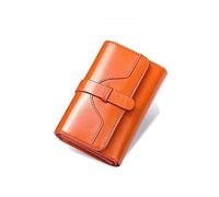 Monedero para Mujer Women's Foldable Simple Wallet Compact Short(Orange)