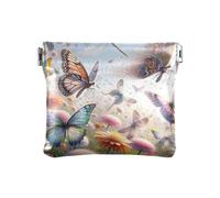 Monedero para tarjetas de San Patricio, monedero pequeño para tarjetas de crédito, llaves, lápiz labial, Butterflies and Dragonflies, Talla única, Mariposas y libélulas