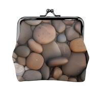 Monedero Pebbles in The Beach. Monedero de doble cara para mujer, pequeño tarjetero de piel sintética