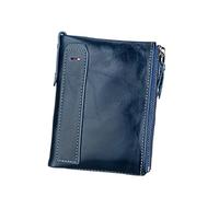 Monedero pequeño Cartera Masculina de Cuero del Monedero Hombre los titulares Tarjetas Cortas modificadas for requisitos particulares(Blue)