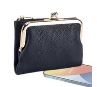 Monedero pequeño | Cartera portátil de piel sintética | Monedero con cremallera Organizador de moneda - para mamá y esposa, cumpleaños, tarjeta de plata, joyería diaria de coche al aire libre, Negro