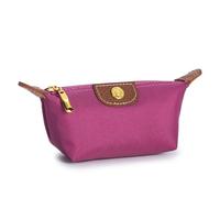 Monedero pequeño con cremallera para mujer, portátil, tela Oxford, diseño de marca, bolsa de cambio, regalos para mujeres, bolsa de viaje, bolsa de cosméticos, Rosa morado, Talla única
