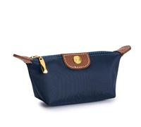 Monedero pequeño con cremallera para mujer, portátil, tela Oxford, diseño de marca, bolsa de cambio, regalos para mujeres, bolsa de viaje, bolsa de cosméticos, Azul oscuro., Talla única