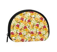 Monedero pequeño con diseño de abejas y flores de miel, bonito monedero para mujer, pequeño monedero