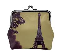 Monedero pequeño con diseño de la Torre Eiffel de París para mujer, con cierre de beso, para monedas, tarjetas, objetos pequeños