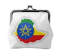 Monedero pequeño con diseño de mapa de la bandera de Etiopía, monedero pequeño para cambio, tarjetero, monedero, monedero, monedero, monedero, pequeño para mujeres y, Negro -, Talla única, Vintage