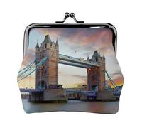 Monedero pequeño con diseño histórico del puente de la torre vieja de Londres, cartera de viaje ligera para excursiones turísticas y compras, Black, Talla única, Bolsa para monedas