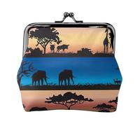 Monedero pequeño con estampado de animales salvajes africanos, cartera de viaje ligera para excursiones turísticas y compras, Black, Talla única, Bolsa para monedas